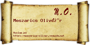 Meszarics Olivér névjegykártya